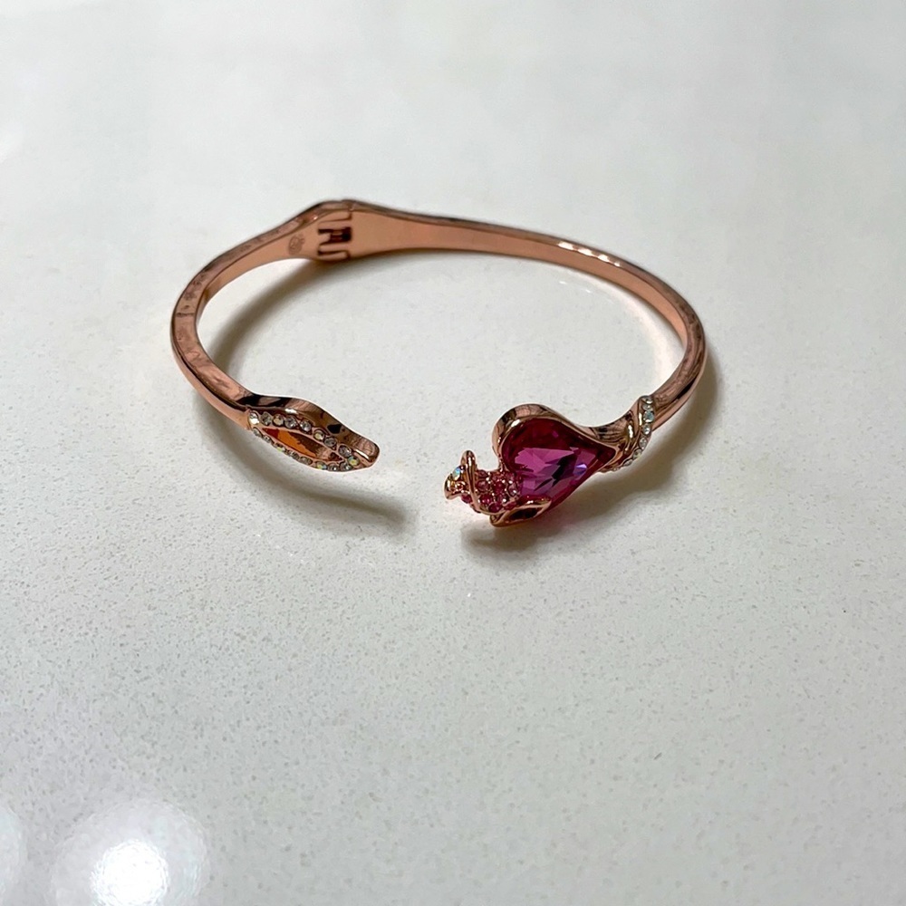 Rose gold colored jeweled bracelet
